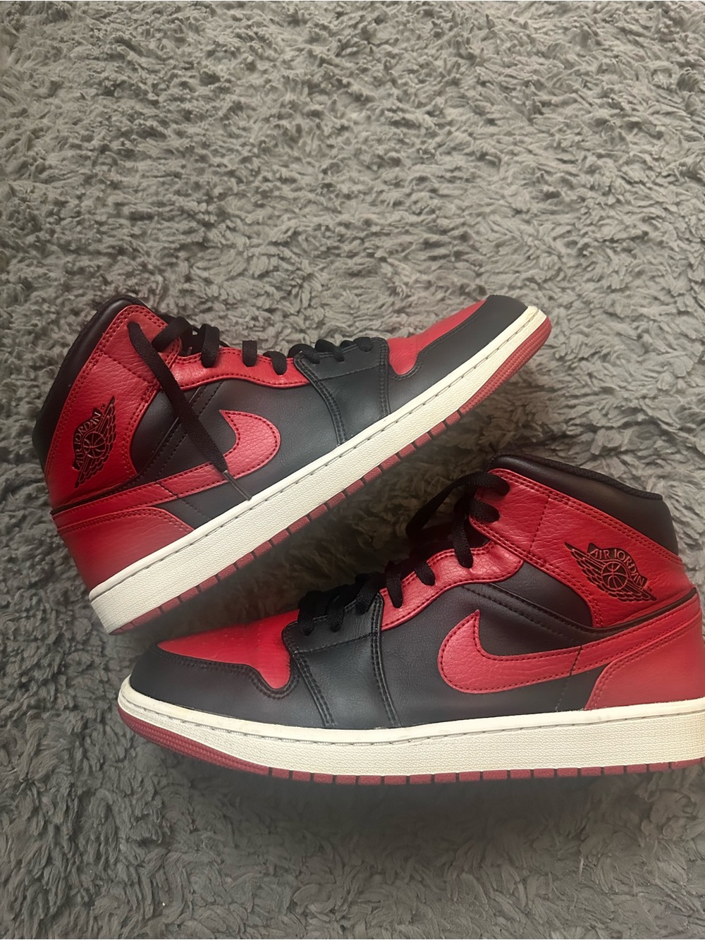Jordan Men’s High-Top Sneakers in Red and Black